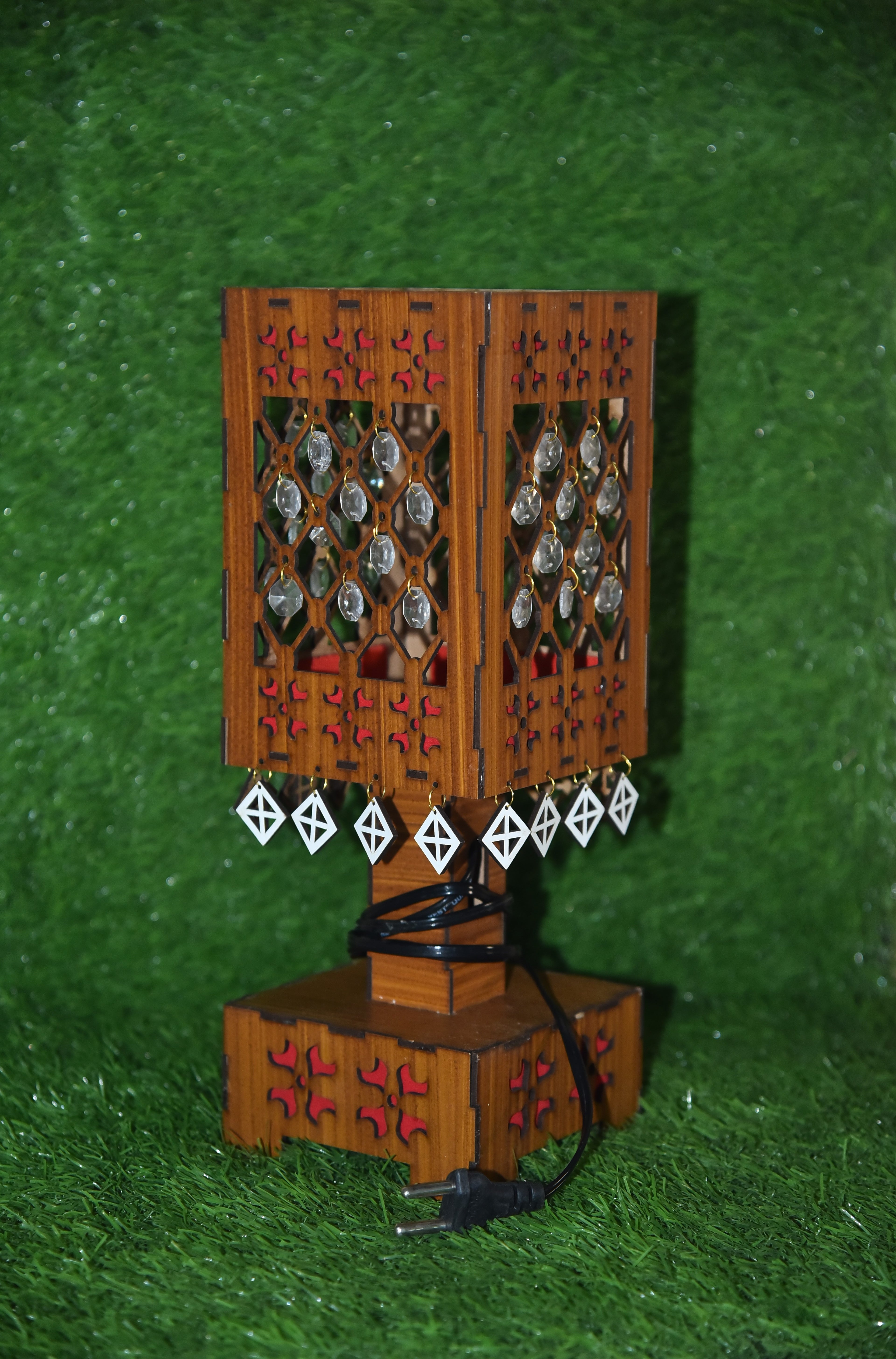 Buy 1 Handcrafted Wooden Laser-Cut Lamp, Get 1 Attar Bottle FREE Limited Time Offer!
