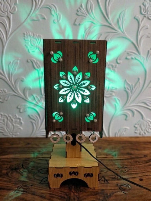Buy 1 Handcrafted Emerald Mandala Wooden Lamp, Get 1 Attar Bottle FREE! (Limited Time Offer)