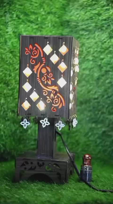 Buy 1 Floral Laser-Cut Wooden Lamp, Get 1  Attar Bottle FREE Limited Time Offer!