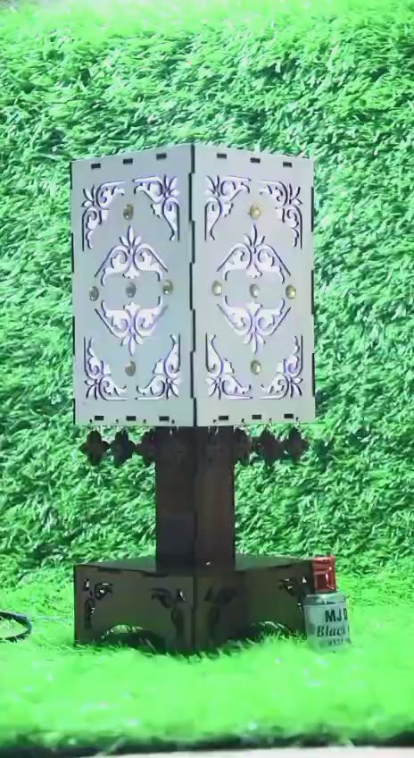 Buy 1 Royal Arabesque Wooden Laser-Cut Lamp, Get 1 Attar Bottle FREE! (Limited Time Offer)