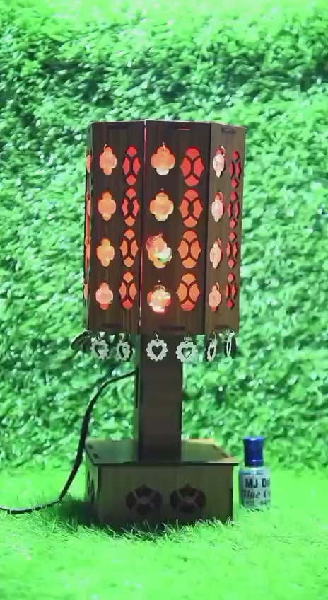 Buy 1 Crystal Heart Wooden Laser-Cut Lamp, Get 1 Attar Bottle FREE! (Limited Time Offer)