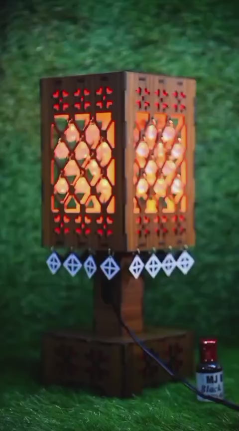 Buy 1 Handcrafted Wooden Laser-Cut Lamp, Get 1 Attar Bottle FREE Limited Time Offer!